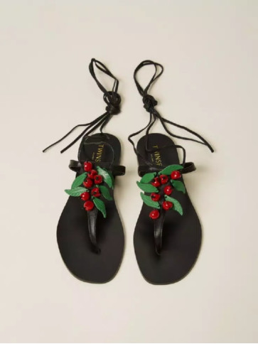 Босоніжки / Вишня / Чорний