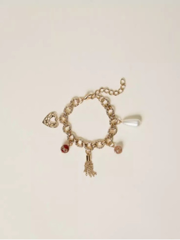 Браслет з підвісками / Червоний / Кашемірова троян