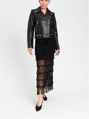 Шкіряна косуха / Чорний