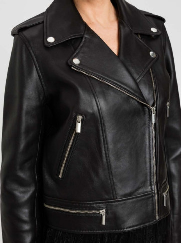 Шкіряна косуха / Чорний