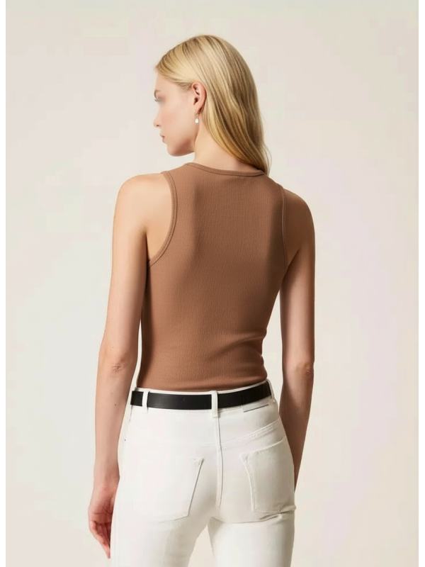 Майка з квіткою / Мокка мус 261TP2090