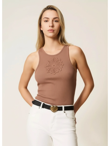 Майка з квіткою / Мокка мус