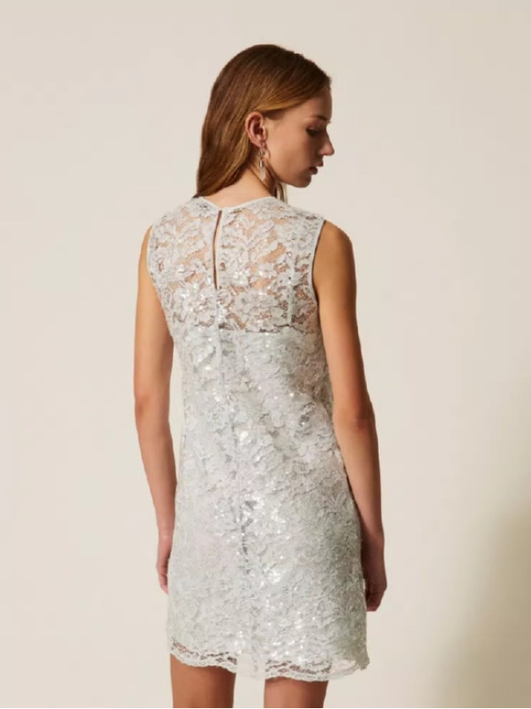 Коротка мереживна сукня / Аква 261TP2631