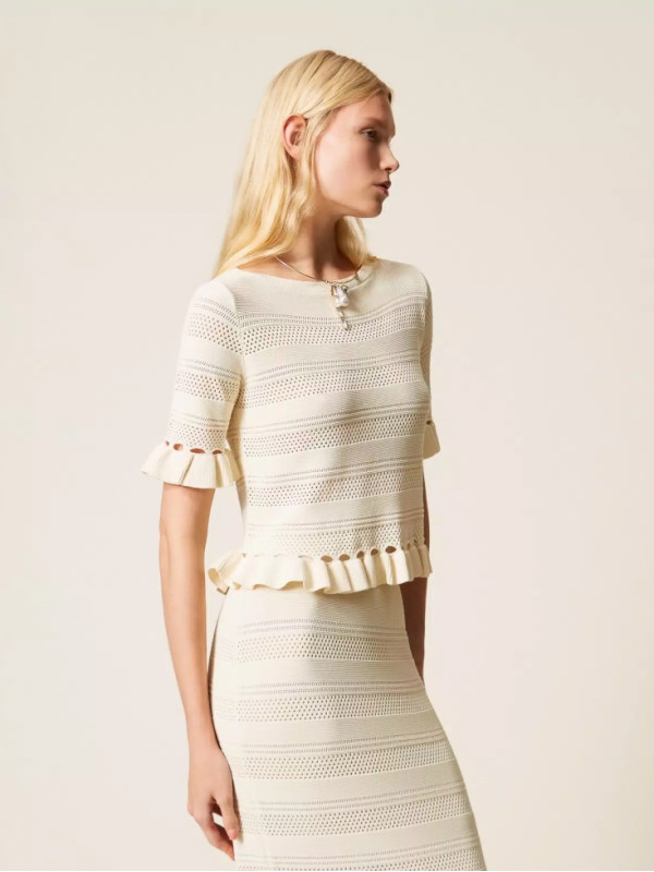 Светр з рюшками / Перламутр