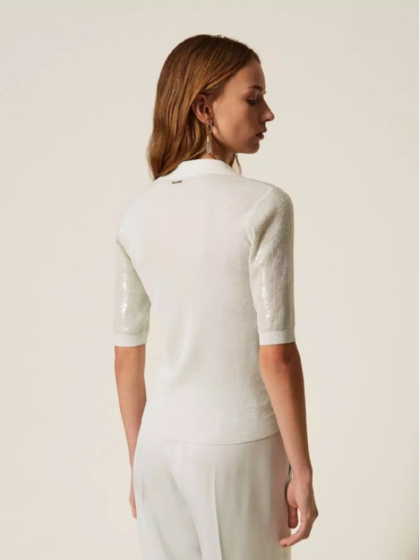 Поло з паєток / Аква 261TP3300