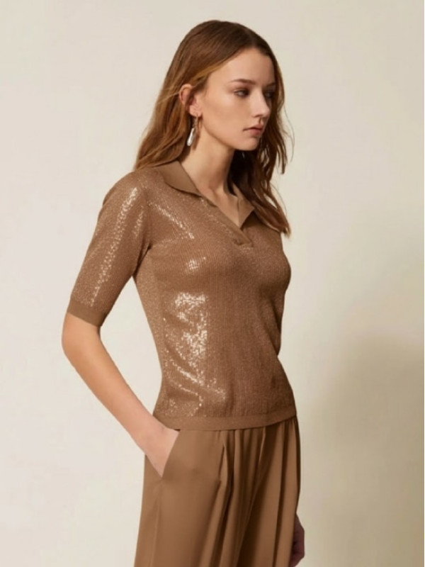 Поло з паєток / Мокка мус 261TP3300