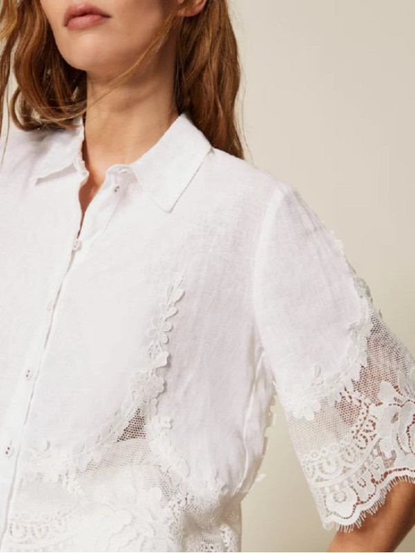 Блуза з мереживом / Білий 261TT2181