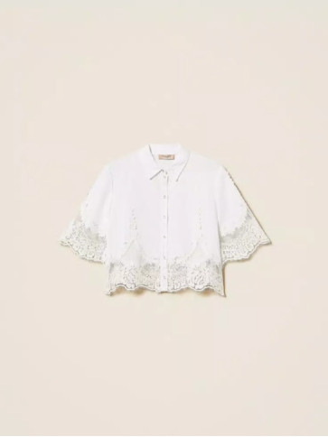 Блуза з мереживом / Білий