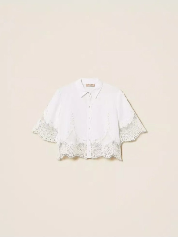 Блуза з мереживом / Білий 261TT2181