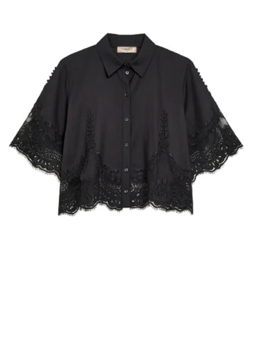 Блуза з мереживом / Чорний