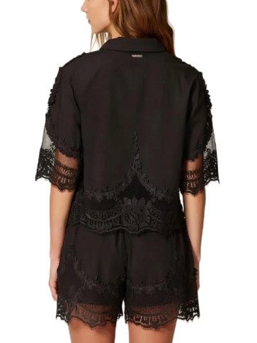 Блуза з мереживом / Чорний