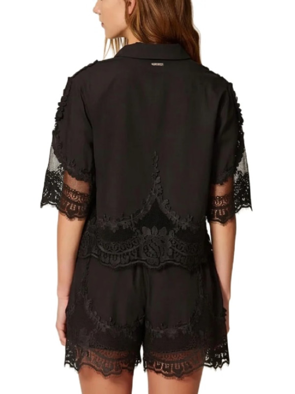 Блуза з мереживом / Чорний 261TT2181