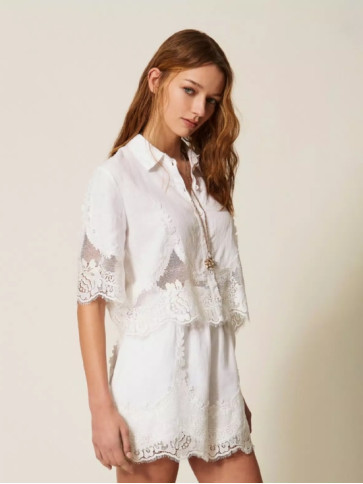 Шорти з мереживом / Білий