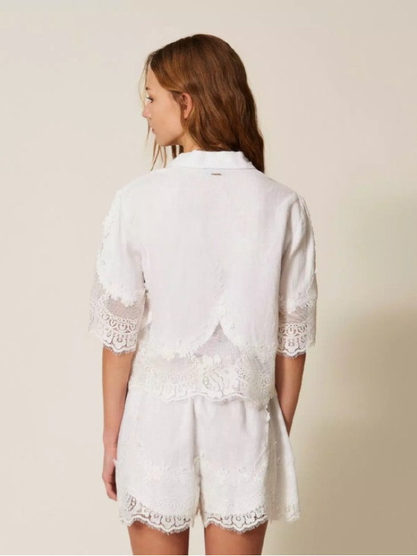 Шорти з мереживом / Білий 261TT2183