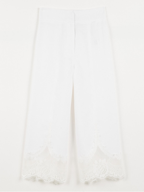 Штани з мереживом / Білий 261TT2184