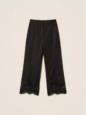 Штани з мереживом / Чорний