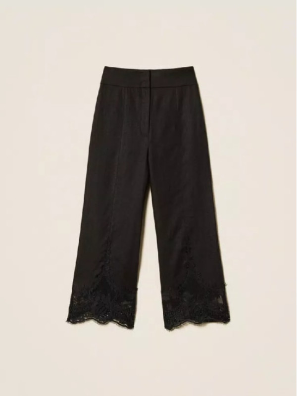Штани з мереживом / Чорний