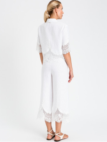 Штани з мереживом / Білий