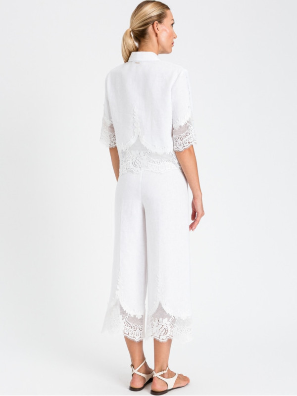 Штани з мереживом / Білий