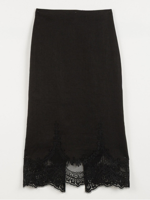 Спідниця з мереживом / Чорний 261TT2185