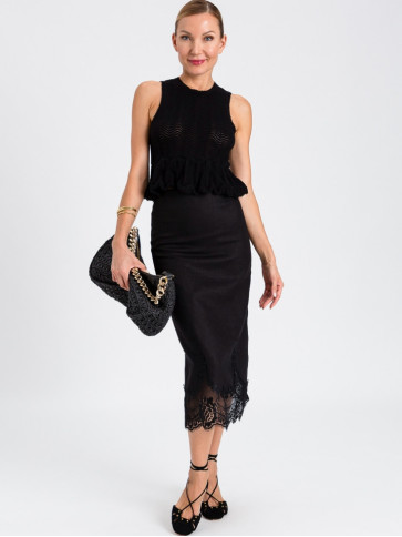 Спідниця з мереживом / Чорний