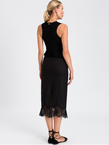 Спідниця з мереживом / Чорний