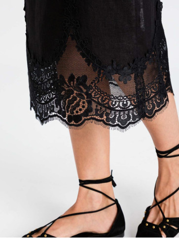 Спідниця з мереживом / Чорний