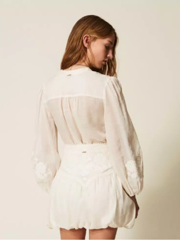 Блуза з вишивкою / Перламутр 261TT2291