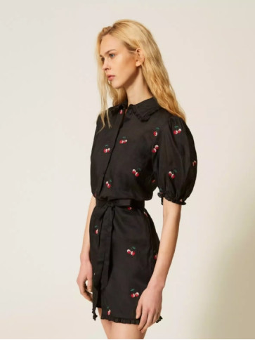 Коротка сукня / Чорний / Вишневий