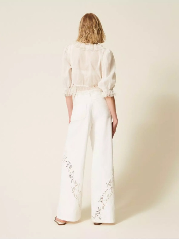 Джинси з вишивкою / Білосніжний 261TT2461