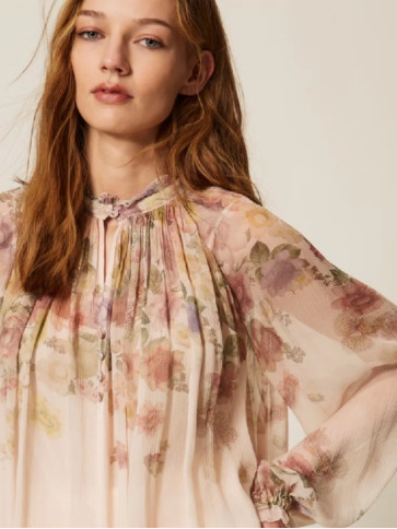 Блуза / Квіти пастельний кольорів