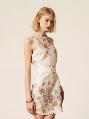 Коротка сукня / Квіти пастельний кольорів