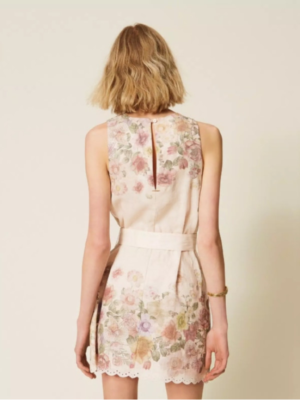 Коротка сукня / Квіти пастельний кольорів 261TT2571