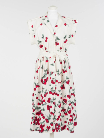 Сукня / Вишні Білий/Червоний