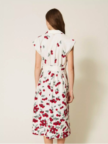 Сукня / Вишні Білий/Червоний