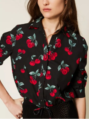Сорочка / Вишні Чорний/Червоний