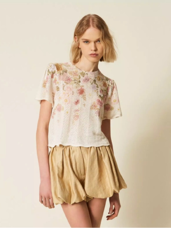 Блуза / Квіти пастельний кольорів 261TT3221