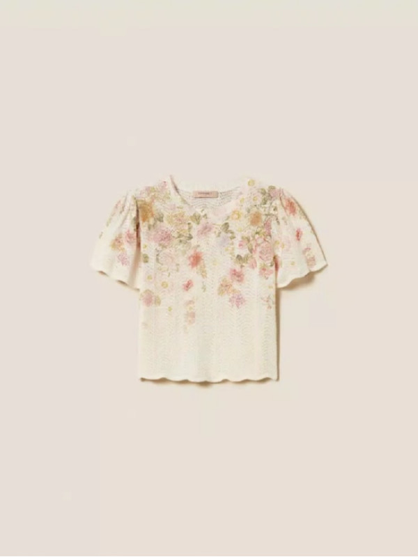 Блуза / Квіти пастельний кольорів 261TT3221