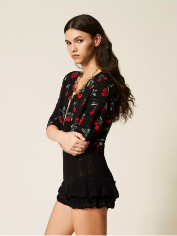 Кардіган / Вишні Чорний/Червоний