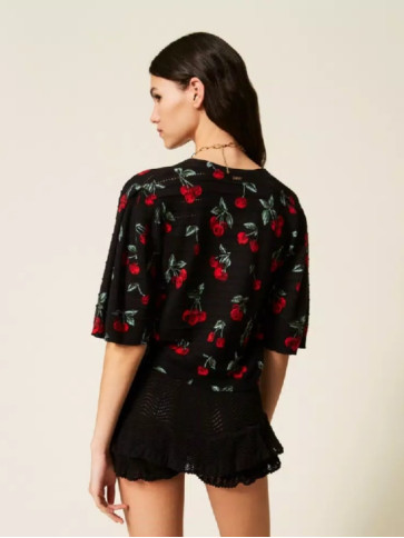 Кардіган / Вишні Чорний/Червоний