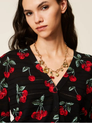 Кардіган / Вишні Чорний/Червоний