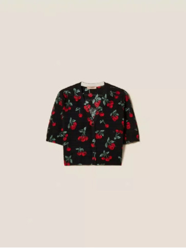 Кардіган / Вишні Чорний/Червоний