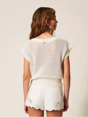 В'язаний топ з квітами / Пергамент